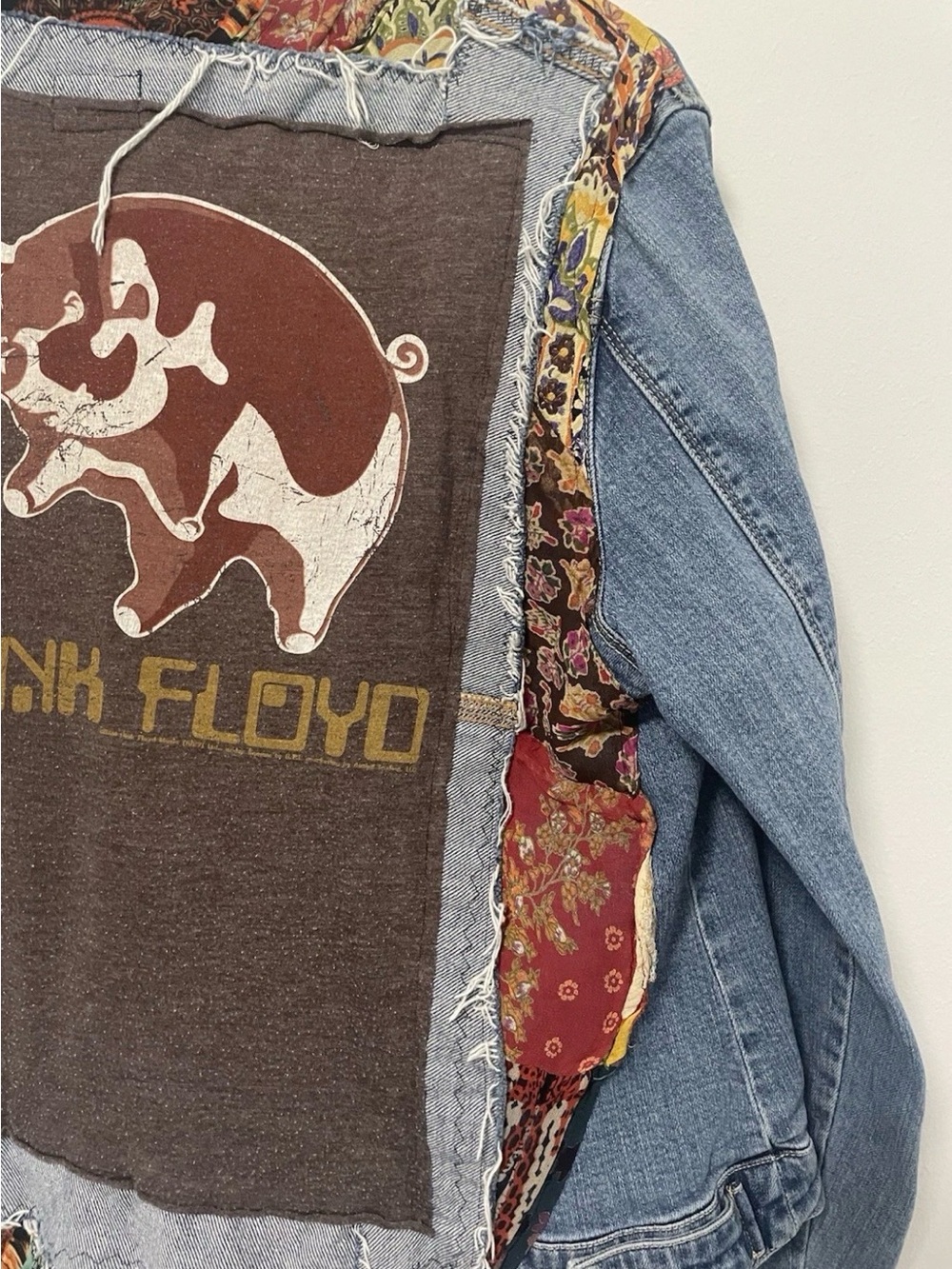 Pink Floyd Patchwork Denim Jacket for Women - Picture 6 of 15